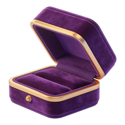 Purple Velvet Jewelry Box Icon - Luxury 3D Render