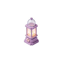 Purple Voxel Lantern Icon - Isometric Pixel Art Candle