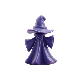 Icono 3D de Bruja Morada - Personaje Mágico de Halloween