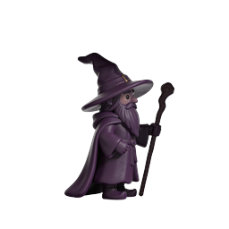 Purple Wizard Character Icon - Magical Fantasy 3D Illustration