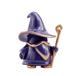 Purple Wizard Character Icon with Gold Staff