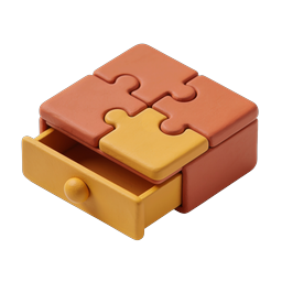 Puzzle Box Drawer 3D Clay Icon | Educational Toy Design