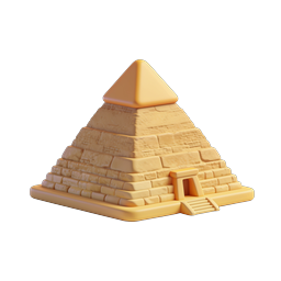 Stylized Pyramid Icon for Educational and Cultural Use