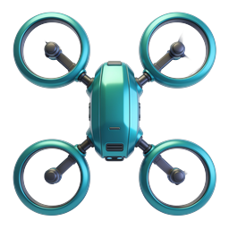 Modern Quadcopter Drone Icon - Teal Aerial Tech