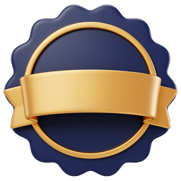 Premium-Qualitätsauszeichnung-Badge-Icon mit goldenem Band