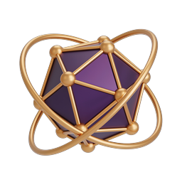 Icône 3D d'orbitale quantique - Symbole technologique premium