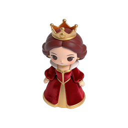 Queen Princess 3D Character Icon with Gold Crown
