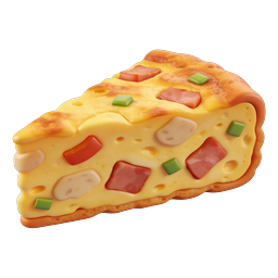 美味しいキッシュの切り身 3Dフードアイコン | カリナリーデザイン