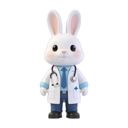 Cute 3D Rabbit Doctor Medical Icon | Cartoon Bunny