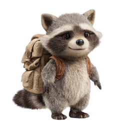 Adorable Raccoon Backpack Character Icon - Cute Wildlife
