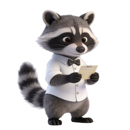 Cute Raccoon Bellhop Mascot Icon - 3D Character