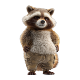 Realistic Raccoon Character Icon - 3D Rendered Animal Mascot