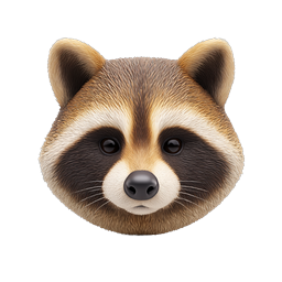 Realistic Raccoon Face Icon - 3D Wildlife Character