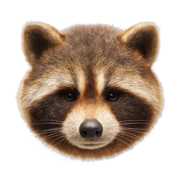 Realistic Raccoon Face Icon - Wildlife Animal Illustration
