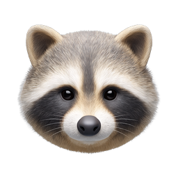 Realistic Raccoon Face Icon - Wildlife Animal Illustration