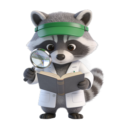 Raccoon Scientist Icon - Cute 3D Animal Character