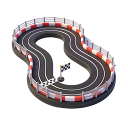 Icono de pista de carreras dinámica para deporte y gaming