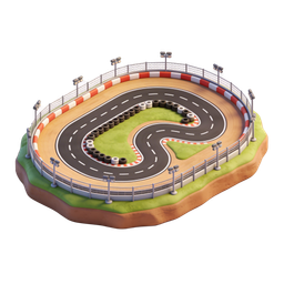 Icono de pista de carreras vibrante para proyectos de deporte y gaming