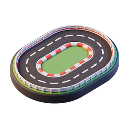 Icono de pista de carreras vibrante para deportes y juegos