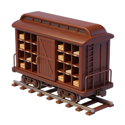 Vintage Railway Mail Car 3D Icon