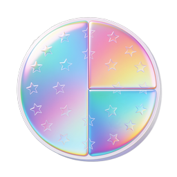 Holographic Rainbow Star Badge Icon - Iridescent 3D
