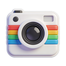 Rainbow Stripe Camera Icon - 3D Photography Design