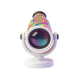 Rainbow Webcam 3D Icon for Streaming & Video Apps
