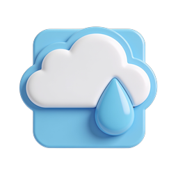 Rainy Cloud Weather Icon - 3D Clay Style