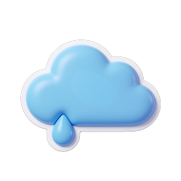 Regenwolken-Wetter-Icon - 3D Glanz-Stil