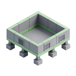 Raised Foundation Platform Isometric Icon