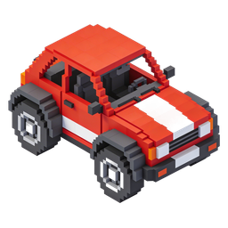 Pixel Car Icon - Retro Blocky Style for Creative Use