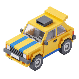 Blocky Taxi Icon for Creative Projects