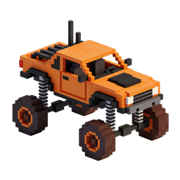 Vibrant Pixelated Monster Truck Icon for Exciting Projects