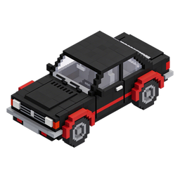 Creative Block Car Icon for Transportation Themes