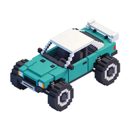 Blocky Car Icon - Playful Pixel Art Design