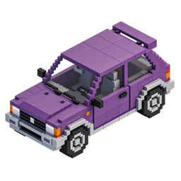 Vibrant Pixel Car Icon for Gaming and Transport Themes