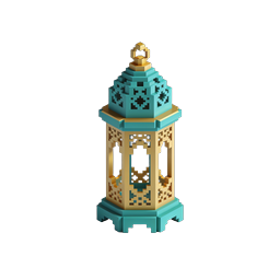 Ramadan Lantern Voxel Icon - Islamic Festival Design