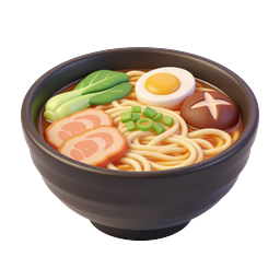 Ramen Noodle Bowl Icon - 3D Japanese Food Illustration