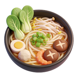 Ramen Noodle Bowl Icon - 3D Asian Food Illustration