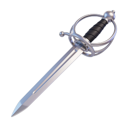 Rapier Sword 3D Icon | Medieval Fantasy Weapon