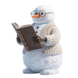 Reading Snowman Icon - Winter Book Character