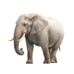 Realistic African Elephant Wildlife Icon - Detailed Nature Illustration