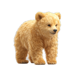 Realistic 3D Bear Cub Icon - Cute Wildlife Illustration