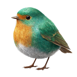 Realistic Colorful Songbird Icon - Detailed 3D Bird Illustration
