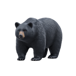 Realistisches Schwarzbär-Wildtier-Icon - 3D Render