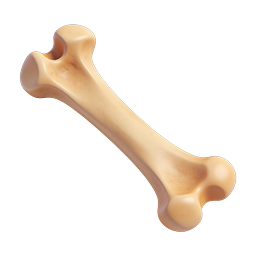 Realistic 3D Bone Icon for Medical & Anatomy Design