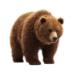 Ícone de Urso Marrom Realista - Gráfico Detalhado de Grizzly Selvagem
