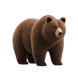 Realistic Brown Bear Icon - 3D Wildlife Illustration