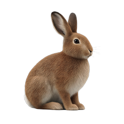 Realistic Brown Rabbit Icon - Detailed Wildlife Animal