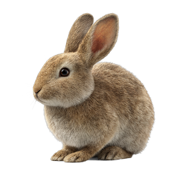 Realistic Brown Rabbit Icon - Detailed Wildlife Illustration